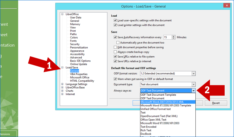 فرمتهای فایل پشتیبانی شده در لیبره آفیس کالک ورژن 5+